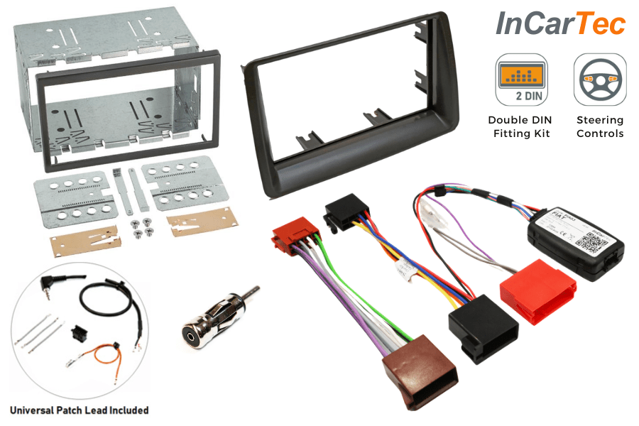 Fiat Panda (2004-2012) Double DIN car stereo fitting kit (WITH SWC)