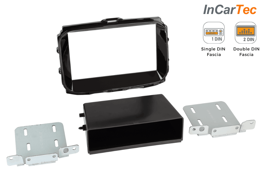Alfa Romeo Giulietta (2014-2021) Single/Double DIN car stereo fascia adapter (GLOSS BLACK)