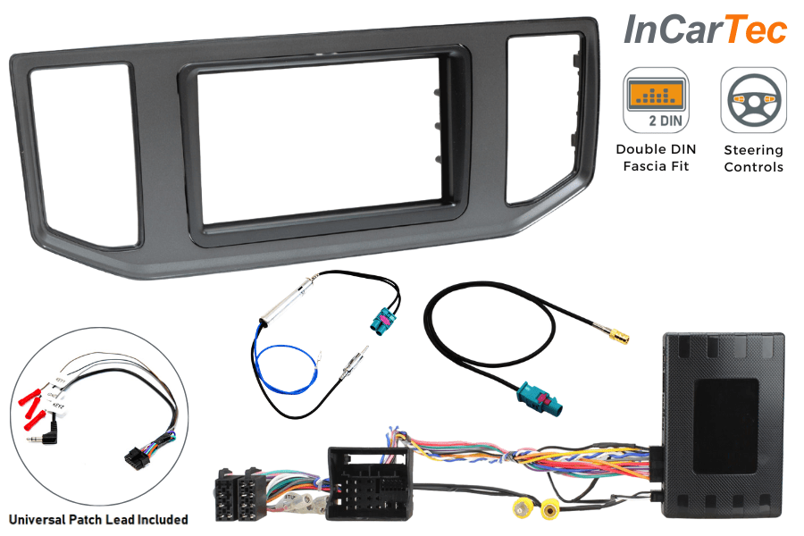 MAN TGE (2017-2023) Double DIN car stereo upgrade fitting kit (With steering controls)