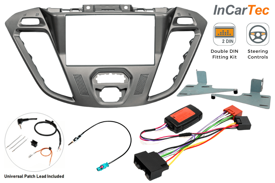 Ford Transit Custom (12-18) Double DIN car stereo fitting kit (WITHOUT DISPLAY/ BASE MODEL)