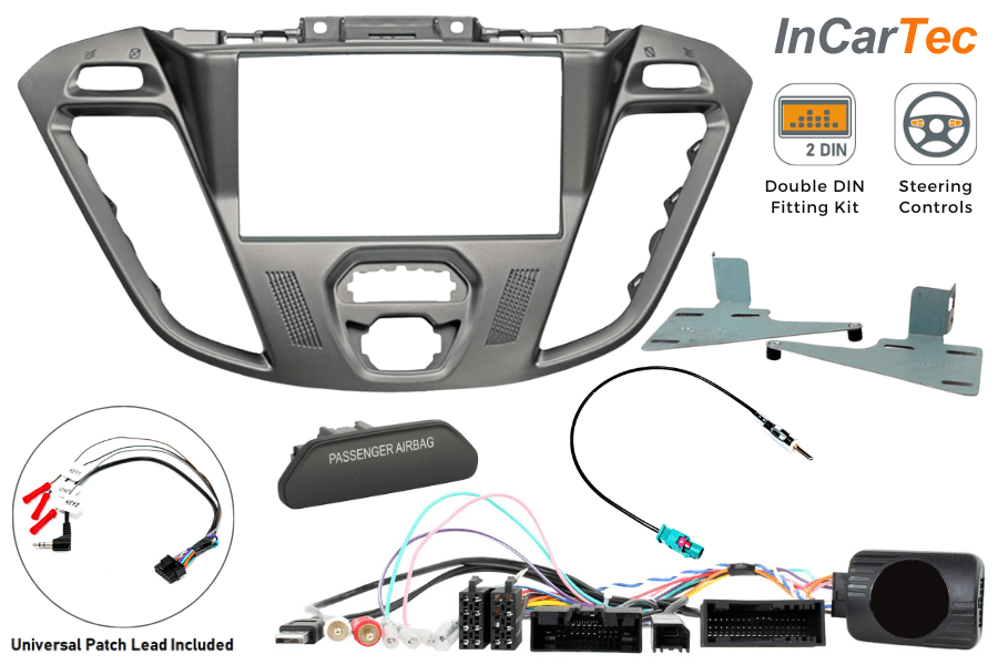 Ford Transit Custom Euro 6 (16-18) Double DIN car stereo fitting kit (WITH DISPLAY/ NO DAB)