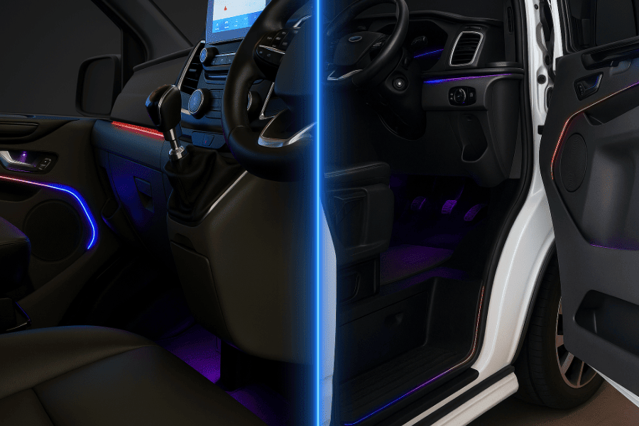 InCarTec 18-Piece Universal Chasing Interior Ambient LED Lighting Kit