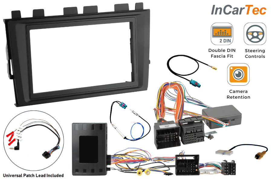 VW Transporter T6.1 Double DIN Stereo Fitting Kit with SWC, Camera & E-Call Retention 