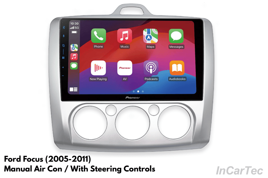 Ford Focus (2005-2011) Pioneer SPH-PF97BT 9" Perfect Fit Upgrade (Manual Air Con/ Steering Controls)