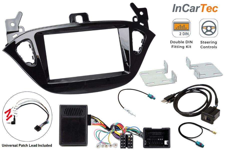 Vauxhall Adam / Corsa E (2013–2017) Double DIN Stereo Fitting Kit (BT 3.0 Systems/ USB retention)