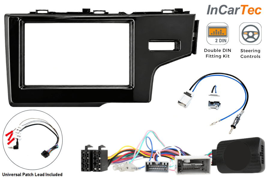 Honda Jazz/ Fit (2015–2020) Double DIN Stereo Upgrade Kit with Steering Wheel Control Retention