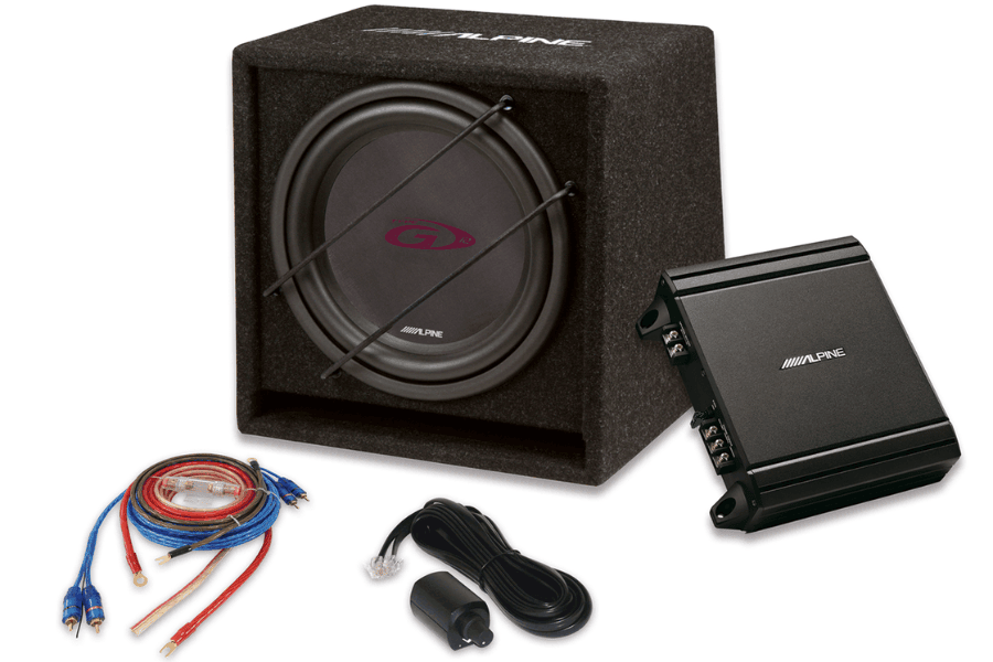 Alpine SBG-30KIT 12" Subwoofer & MRV-M250 Amplifier Bass Kit – Ported Enclosure with Wiring