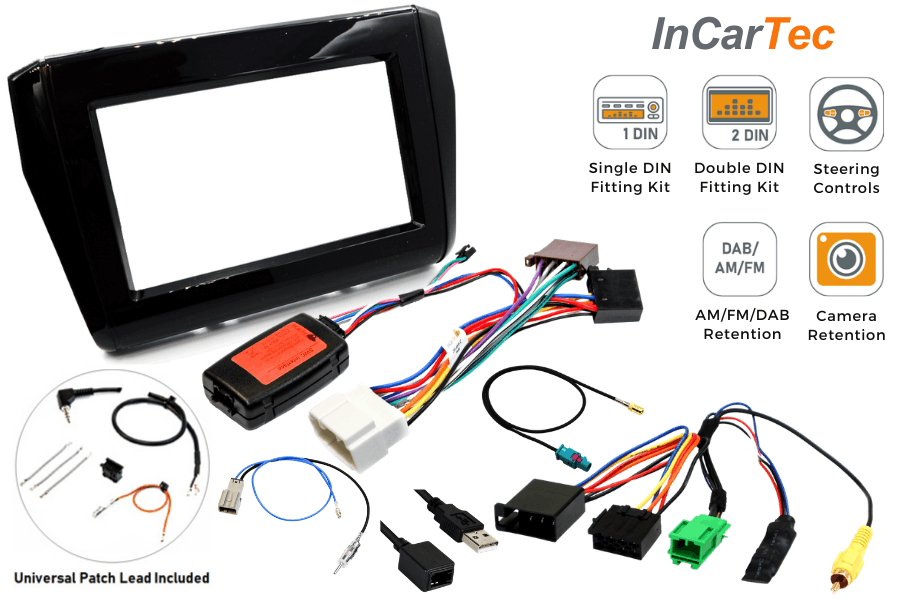 Suzuki Swift (2017 On) Single/Double DIN car stereo fitting kit (With Camera Retention)