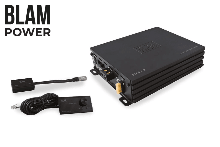 BLAM Power DSP 4.120 4 Channel Car Audio Amplifier with Integrated DSP & Bluetooth Control