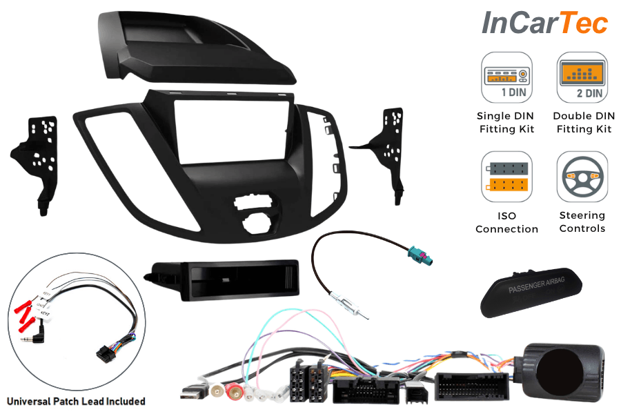 Ford Transit MK8 Euro 6 (2016-2019) Single/ Double DIN fitting kit (With Passenger Airbag light)