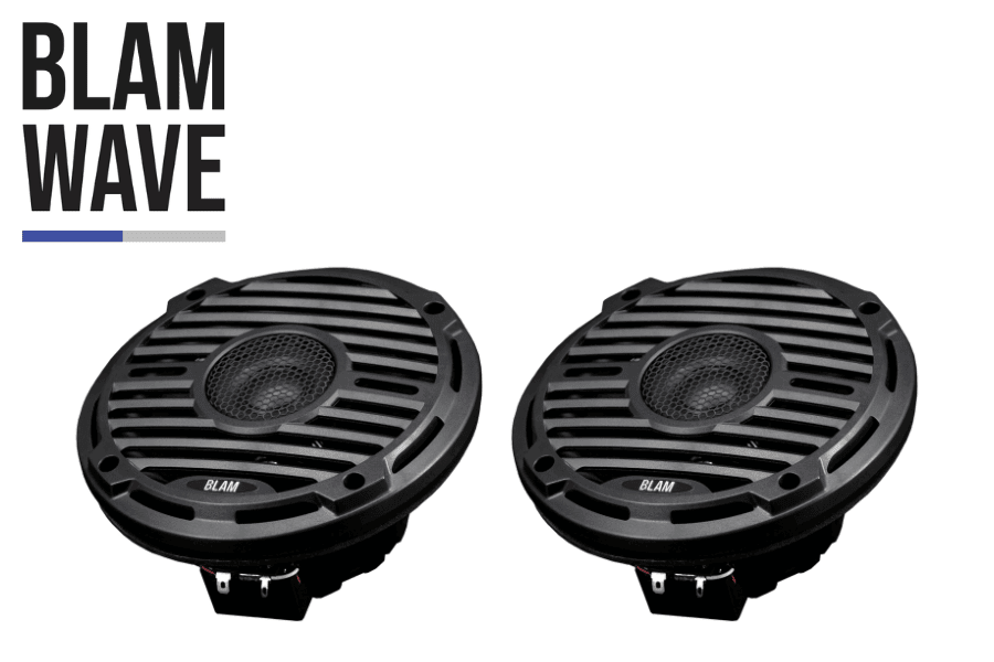 BLAM Wave 6.5 Inch 2-Way Coaxial Marine and Motorsport Speakers Pair | Black