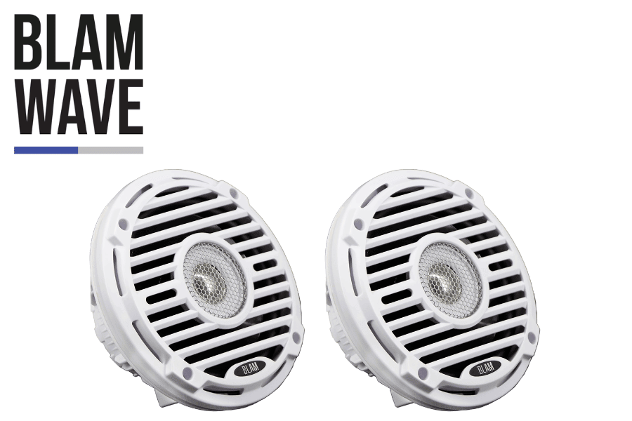 BLAM Wave 6.5 Inch 2-Way Coaxial Marine and Motorsport Speakers Pair | White