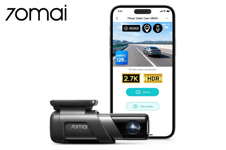 70mai M500 2.7K HDR Dash Cam with Built-In eMMC
