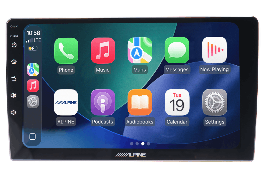 Alpine INE-AW409S 9" car stereo head unit with wireless Apple Carplay, Android Auto, Bluetooth
