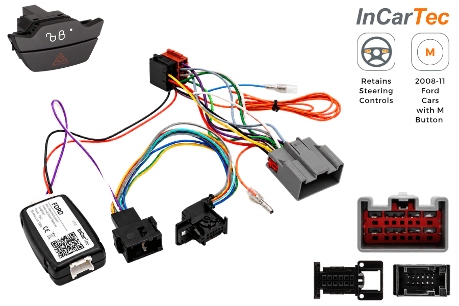Ford Fiesta 2008-2011 (M Button) steering wheel control interface (SMALL RED DISPLAY ONLY)