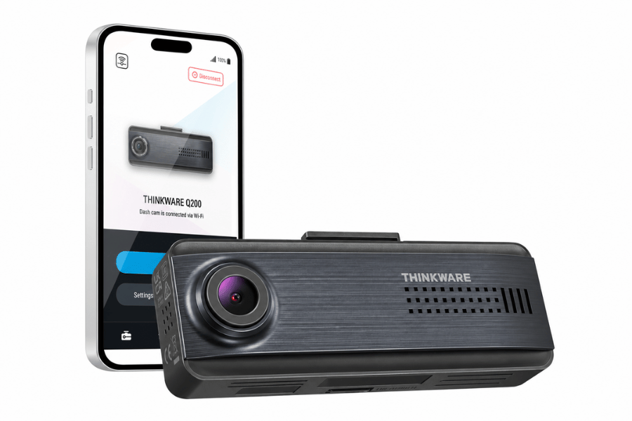 Thinkware Q200 2K QHD Front Dash Cam with Wi-Fi, Bluetooth and 32GB Card