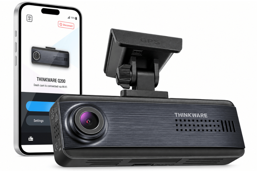 Thinkware Q200 2K QHD Dash Cam with GPS Mount, Wi-Fi and 32GB Card
